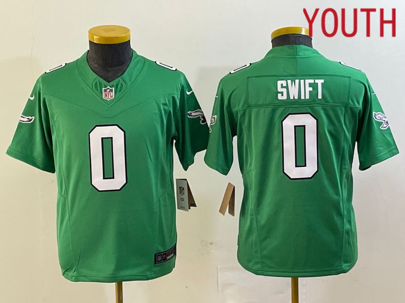 Youth Philadelphia Eagles #0 Swift Green 2023 Nike Vapor Limited NFL Jersey style 1->youth nfl jersey->Youth Jersey